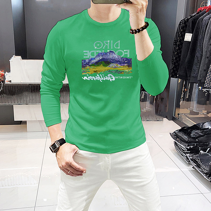Men Long Sleeve T-Shirt Mounta - Undershirt Crew Neck 评论和价格
