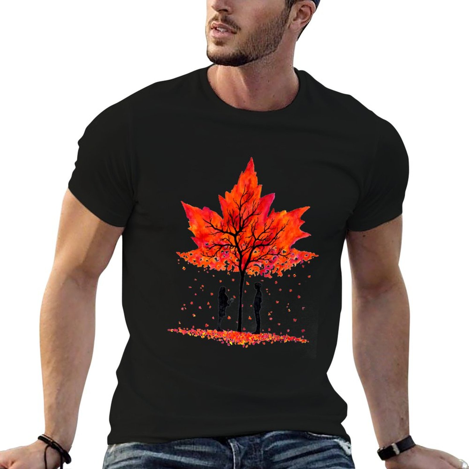 Love under the Maple Tree T-Sh - Undershirt Crew Neck 评论和价格