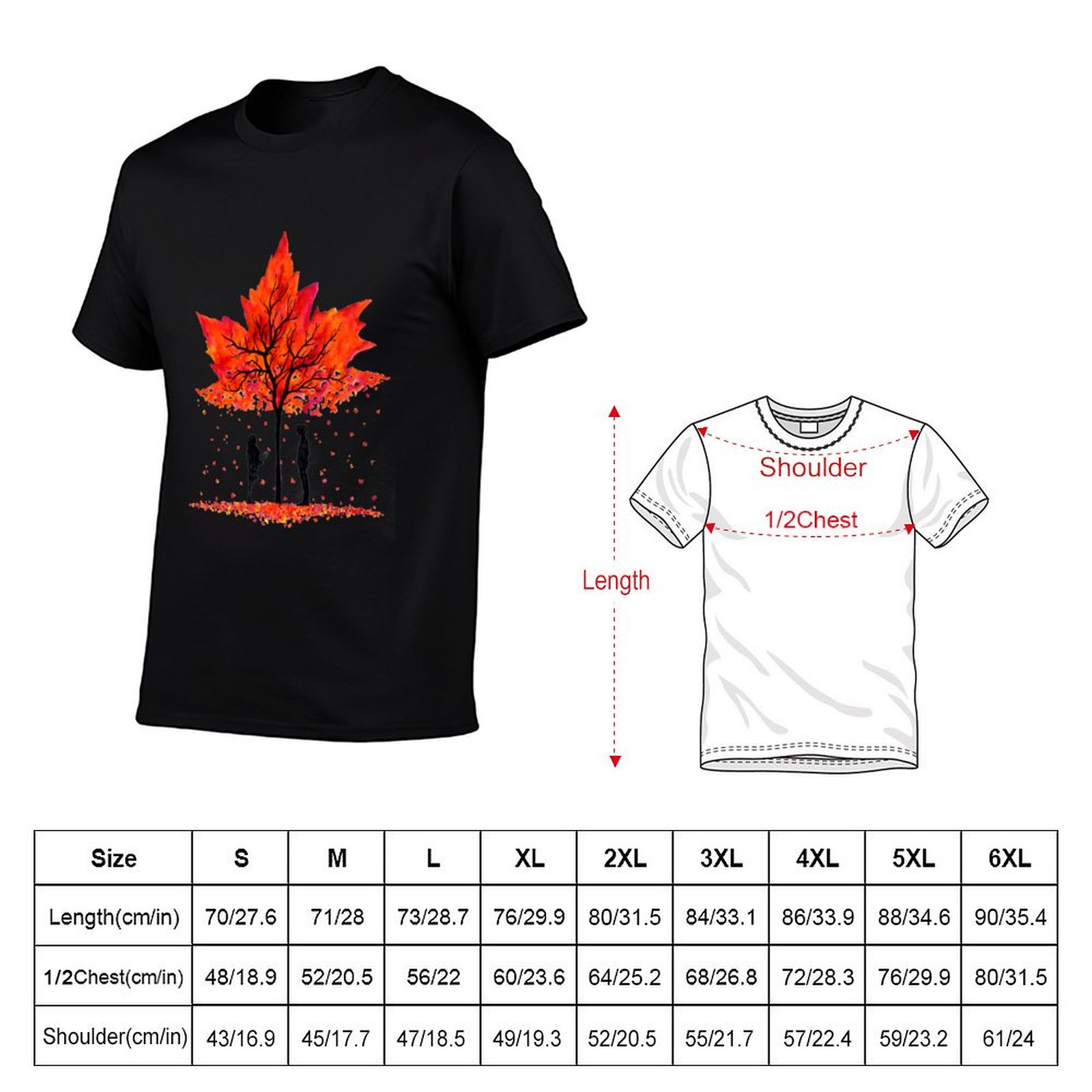 Love under the Maple Tree T-Sh - Undershirt Crew Neck 评论和价格
